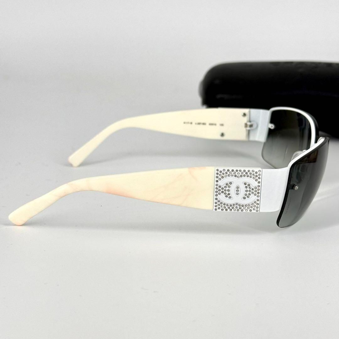 CHANEL サングラス 4117 ココマーク ラインストーン リムレス 白 CHANEL サングラス 4117 ココマーク ラインストーン リムレス 白