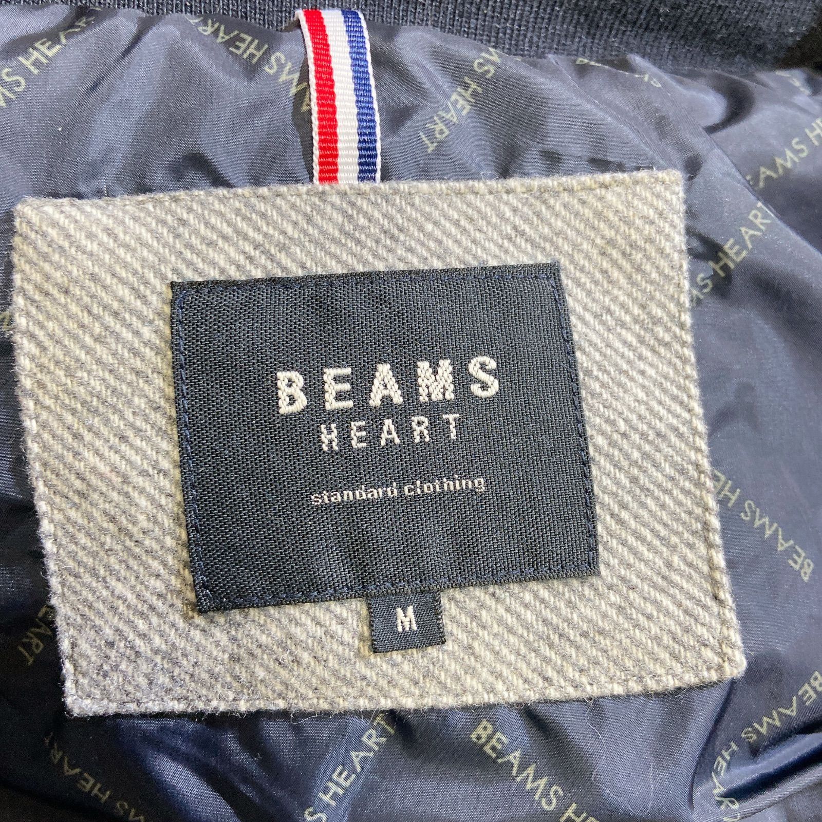 BEAMS HEART ビームスハート ウール ツイル ダウンジャケット グレー M 