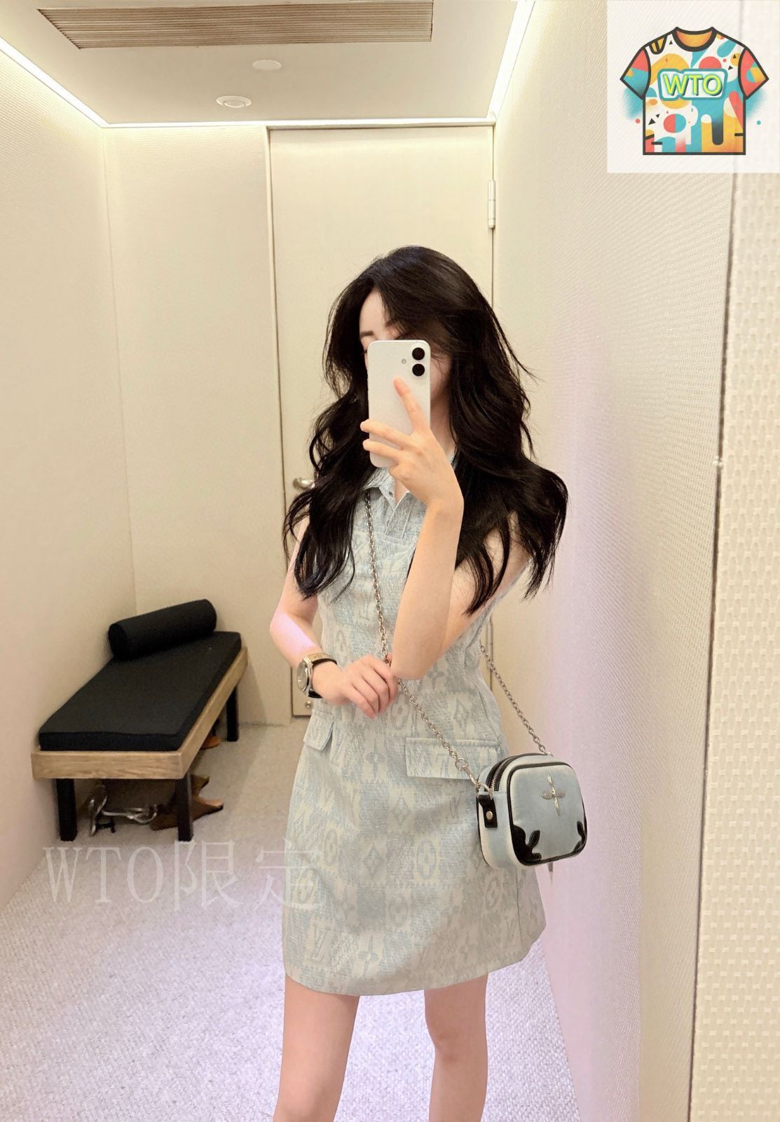 今日特価】Louis Vuitton All-Over Jacquard Denim Dress ルイ
