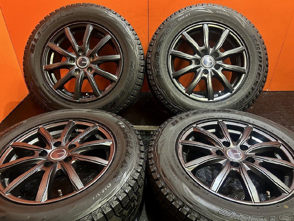 タイヤ走行短め BS BLIZZAK DM-V1 215|65R16 スタッドレス D.O.S 16インチ 6.5J5HPCD114.3 40 20年製 エクストレイル等 KTM329