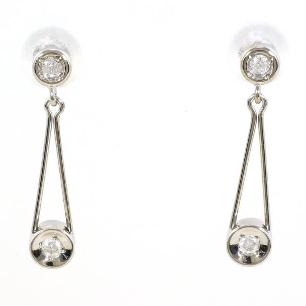 K14WG ピアス earrings ダイヤ 総重量約0.6g