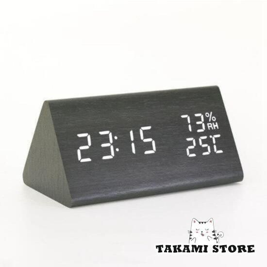デジタル時計 LED高画質ディスプレイ 目覚まし時計 温湿度表示 アラーム 多機能 おしゃれ LED時計部屋 置き時計 USB給電|乾電池 ファッション◆2年保証◆