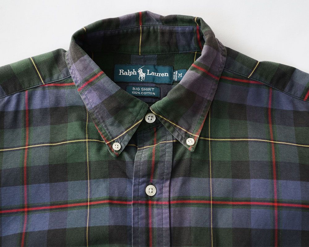 Polo Ralph Lauren ポロ ラルフ ローレン 古着 ラルフ シャツ古着 チェック柄BIG SHIRT ビッグシャツ ボタンダウンシャツMサイズrl-003