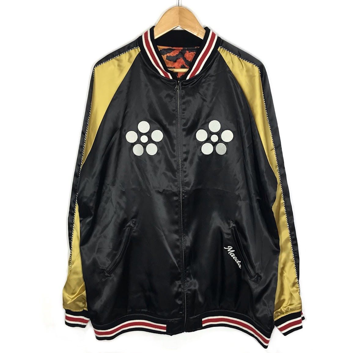 倉吉店 墓場の画廊 花の慶次 前田慶次 リバーシブルスカジャン ブルゾン HKN-242-XXL ブラック×ゴールド サイズ XXL 93