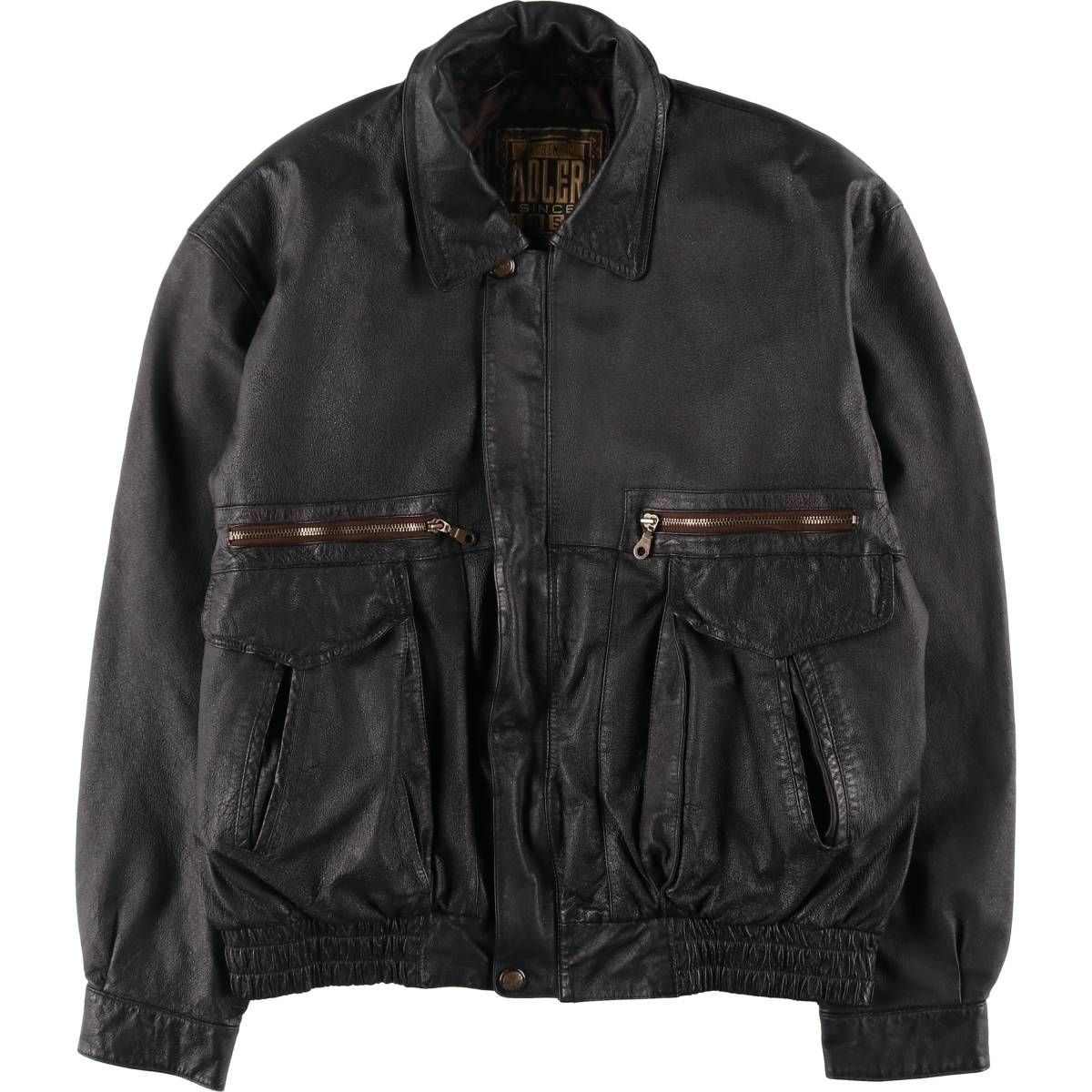 古着 AUTHENTIC ADLER 中綿入り レザーフライトジャケット メンズXL相当/eaa520462