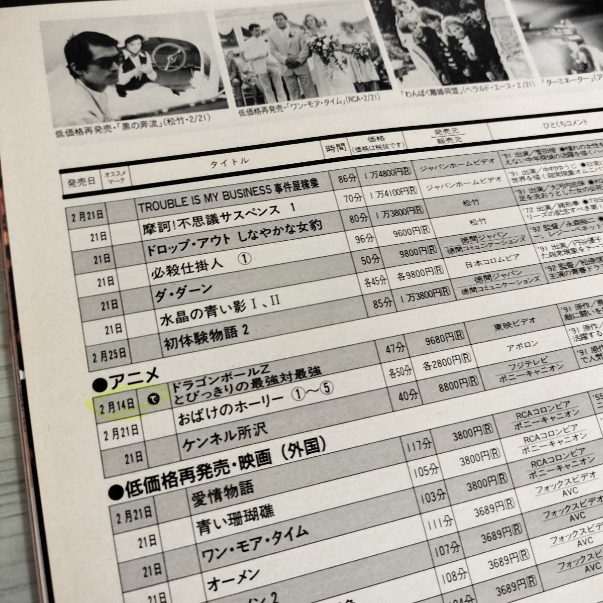 計61冊 不揃い ビデオでーた 1989年~1992年 バックトゥザフューチャー ターミネーター２ ツイン・ピークス ロボコップ 040070 計61冊 不揃い ビデオでーた 1989年~1992年 バック