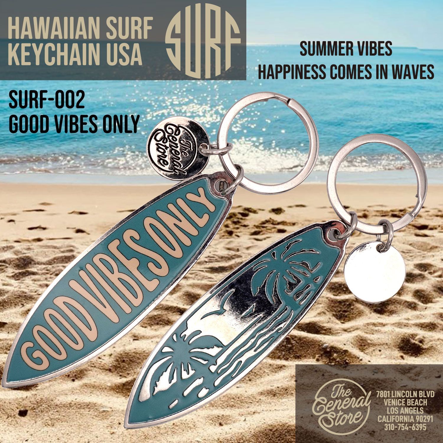 HAWAIIAN SURF KEYCHAIN USA ハワイアン サーフ サーフボード