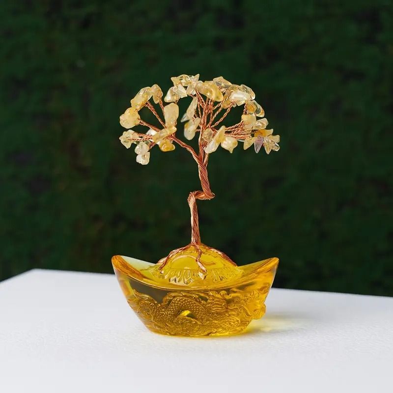 金のなる木 元宝 クリスタルツリー 招財木 クリスタル クリア 金運