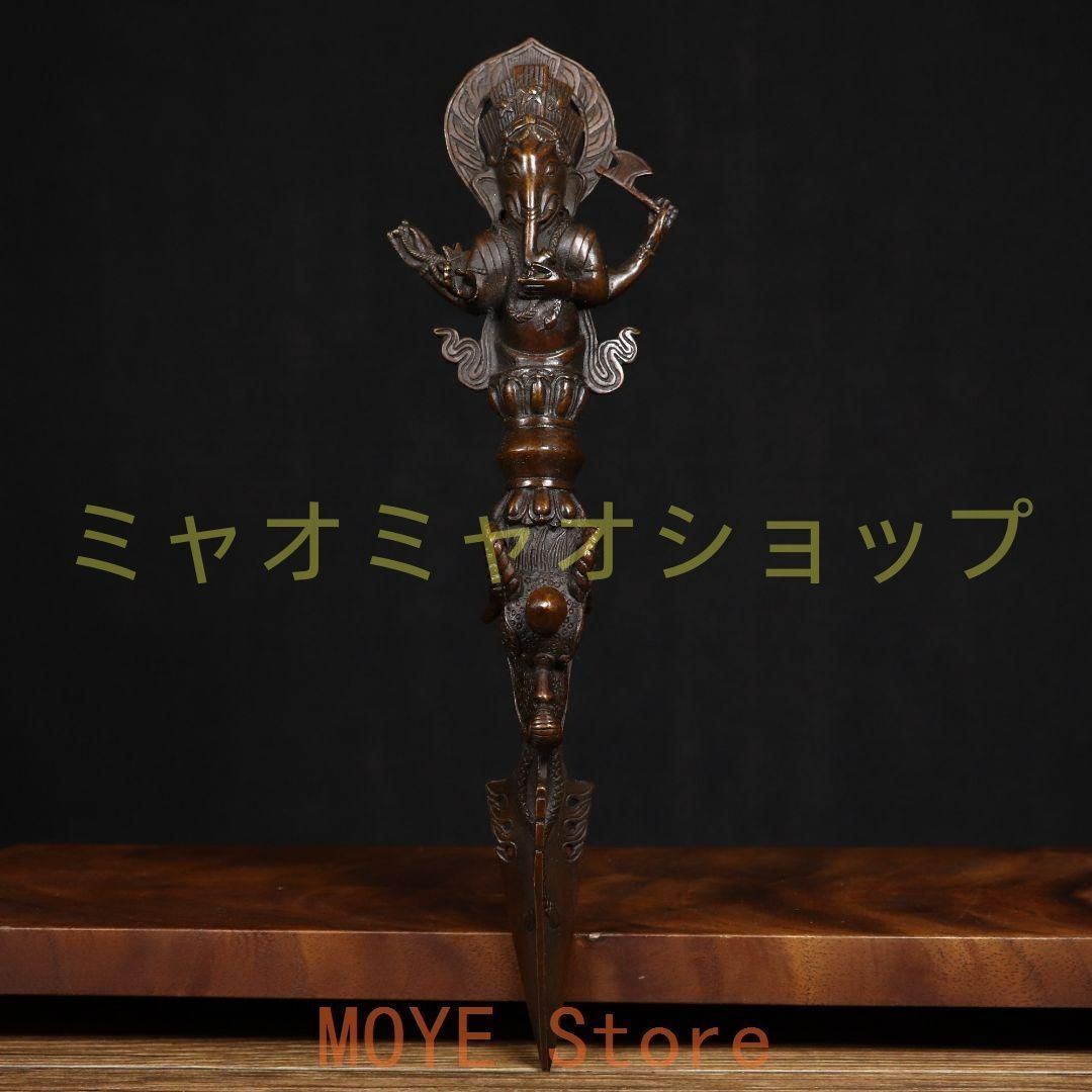 銅製 法器 象鼻金剛降魔杵 招財 辟邪 開運 装飾品 工芸品 置物