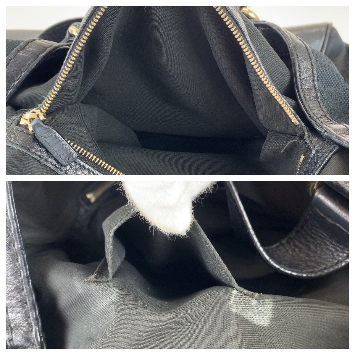 美品 GUCCI グッチ ブラック シルバー金具 GGキャンバス/レザー
