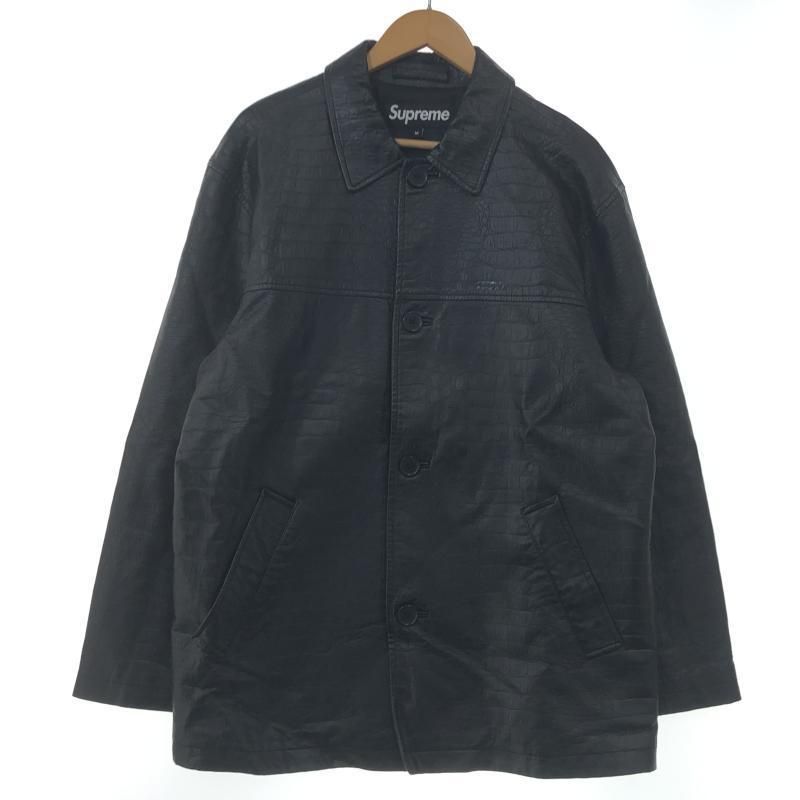 Supreme 22SS FAUX CROC CAR COAT M ブラック シュプリーム 10