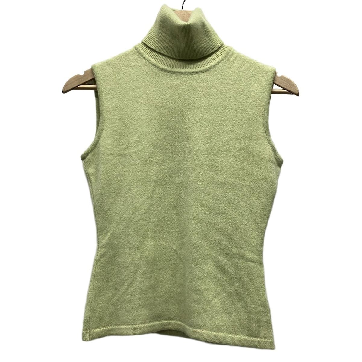 FOXEY フォクシー ノースリーブセーター サイズ38 M レディース タートルネック 17163 ライトグリーン