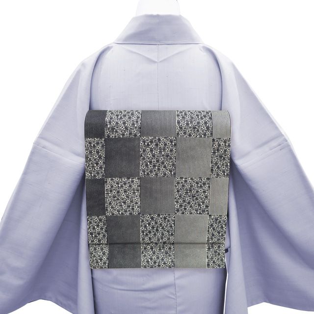 中古】 袋帯 リサイクル 正絹 全通 染め帯 重要無形文化財 伊勢型紙