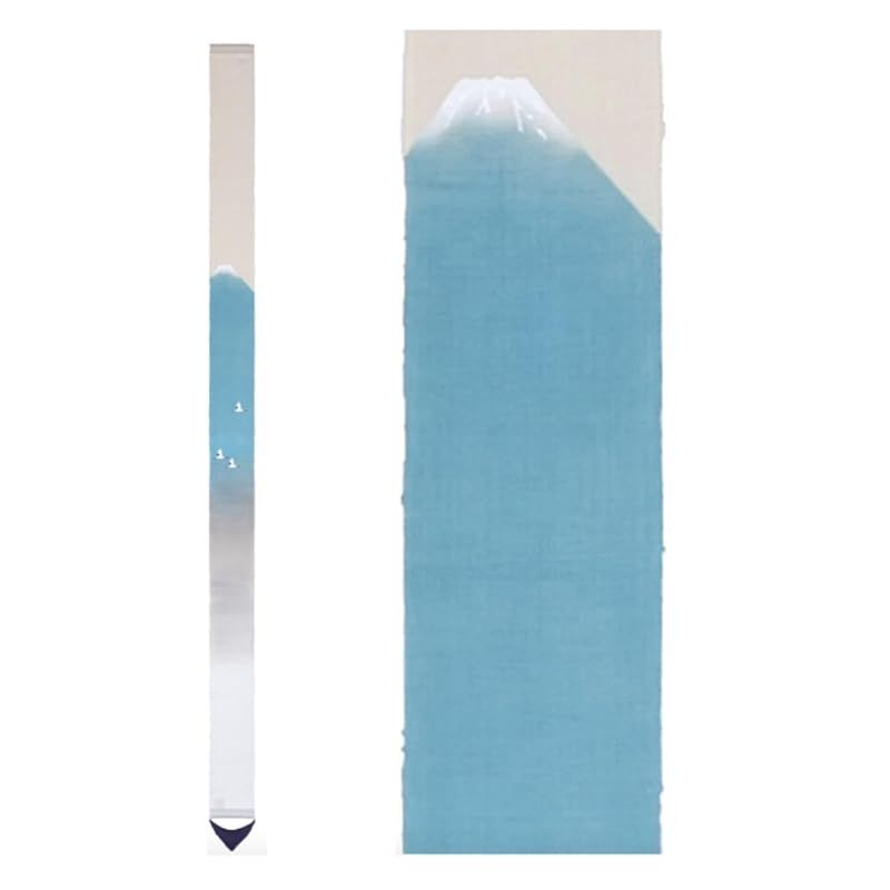 京都洛柿庵 細タペストリー 蒼天富士 ルシエール ジャパン 約10×170cm 麻生地 タペストリー 掛け軸 インテリア ディスプレイ 和モダン 通年 蒼天富士 1