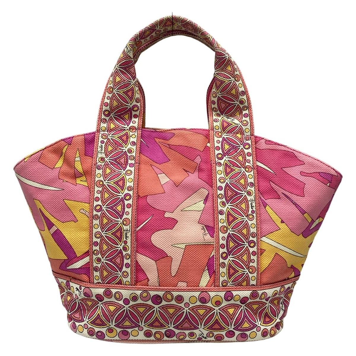 衝撃の激安コスパ・掘り出し物も EMILIO PUCCI(PUCCI)(エミリオプッチ) ハンドバッグ - ピンク×白 バッグ