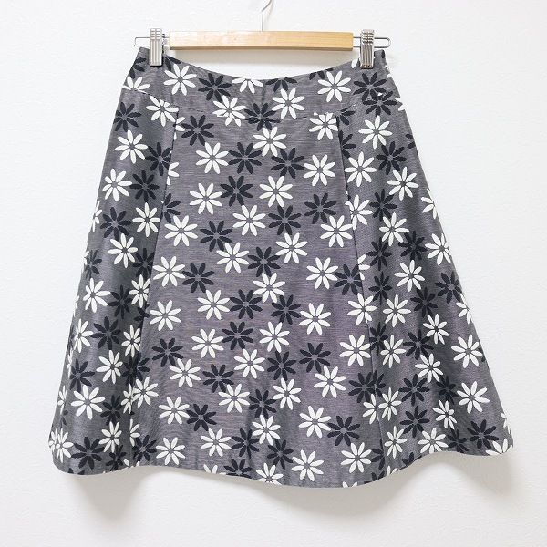 ハロッズスカート フレアスカート ハロッズ Harrods スカート 膝丈 フレア 総柄 シルク混 マルチカラー