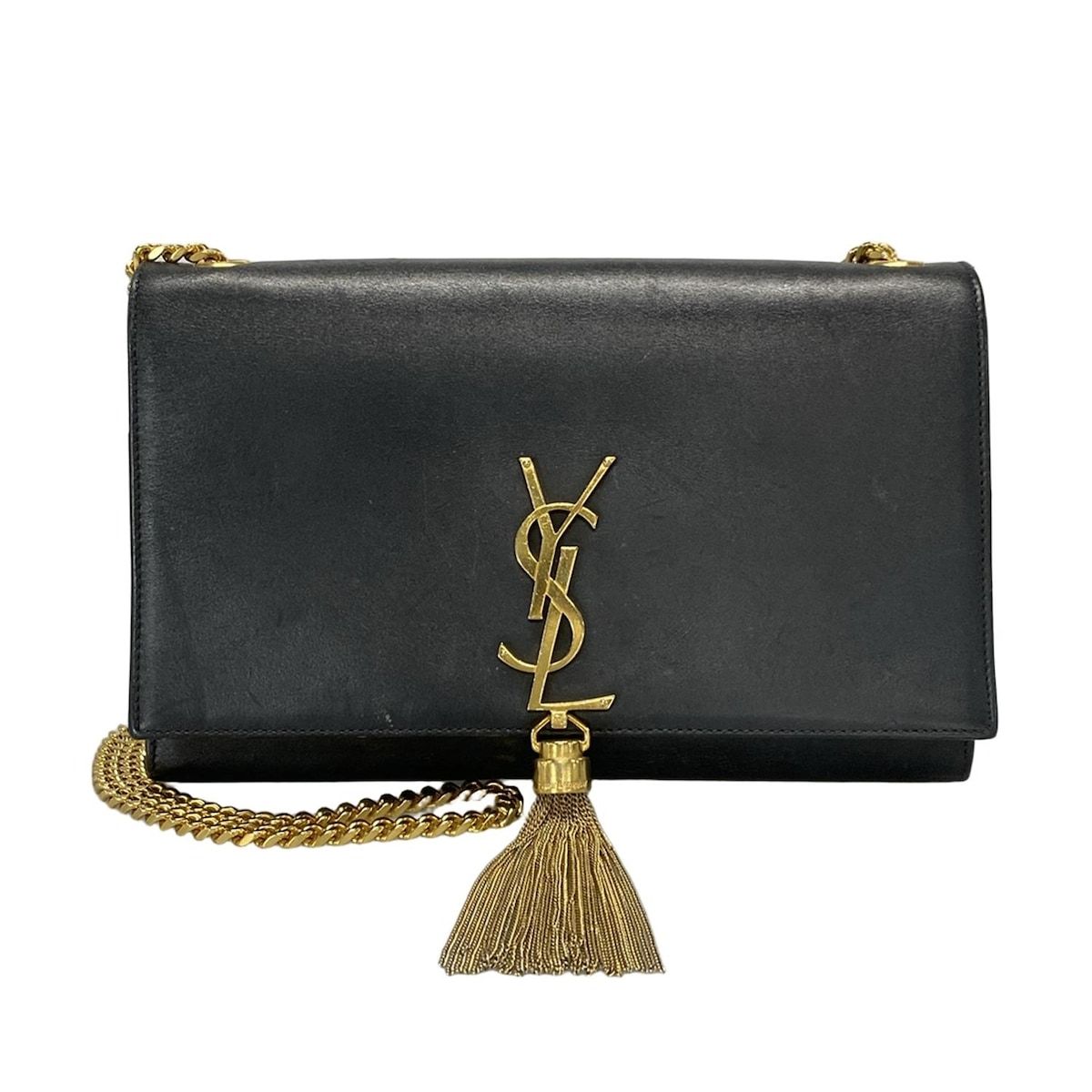 SAINT LAURENT PARIS サンローランパリ ショルダーバッグ ケイトミディアム 354119 黒 チェーンショルダー|タッセル レザー