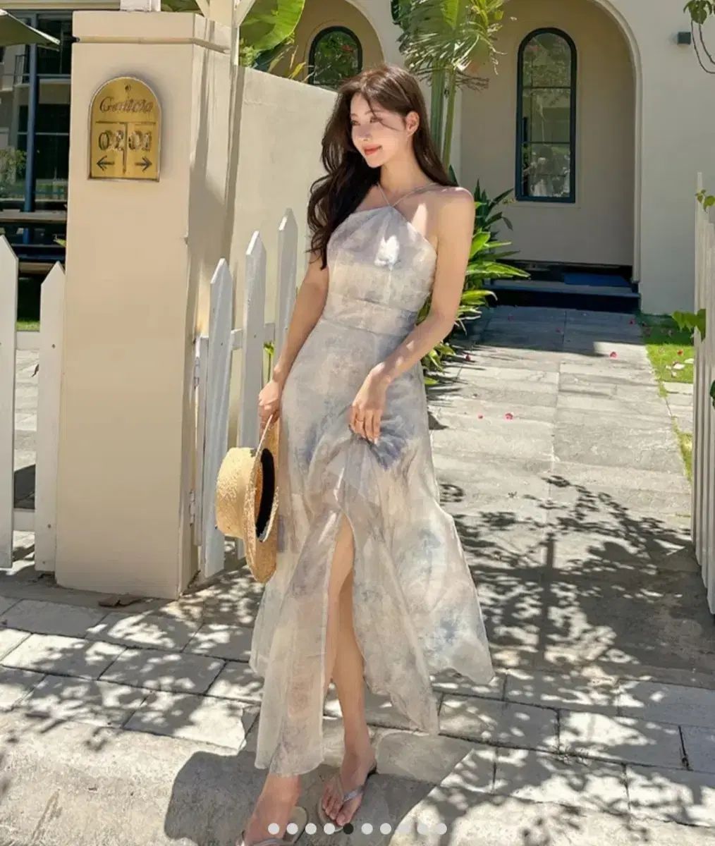 ビキビキ バーキン ワンピース タイダイ染め シフォン シースルー