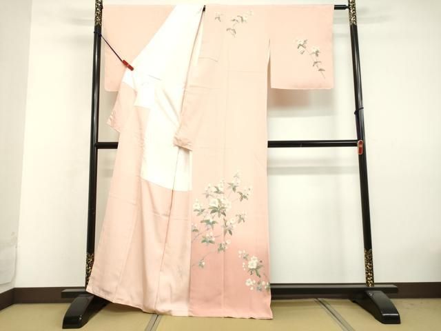 平和屋着物○訪問着 友禅 枝花文 暈し染め 正絹 逸品 DAAS2075tw