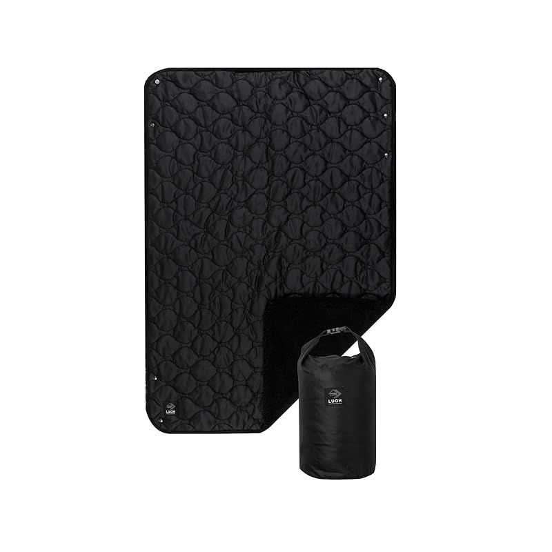 LUGH 魔法瓶ブランケット グラフェン 6層構造 電源不要 防寒 コンパクト キャンプ アウトドア 車中泊 ひざ掛け 洗濯 防災 節電 Sサイズ 95×138cm カラー ミッドナイトブラック