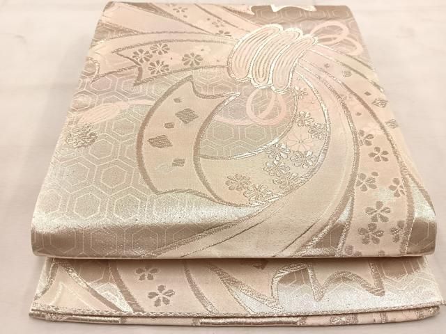 AO-222-1 袋帯 上品 銀糸 六通 正絹 帯 着物 AO-222-1 袋帯 上品 銀糸 六通 正絹 帯 着物 - メルカリ