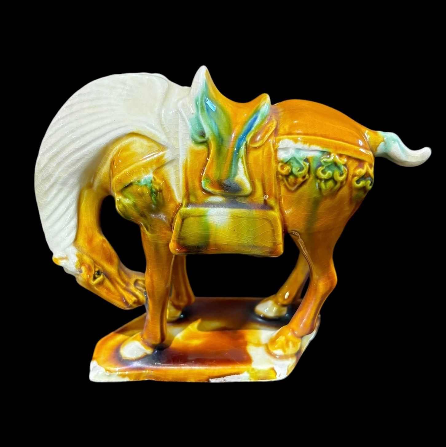 唐三彩 馬 置物 中国雑貨 縁起物 オブジェ 置物 中国 唐 干支 ウマ 