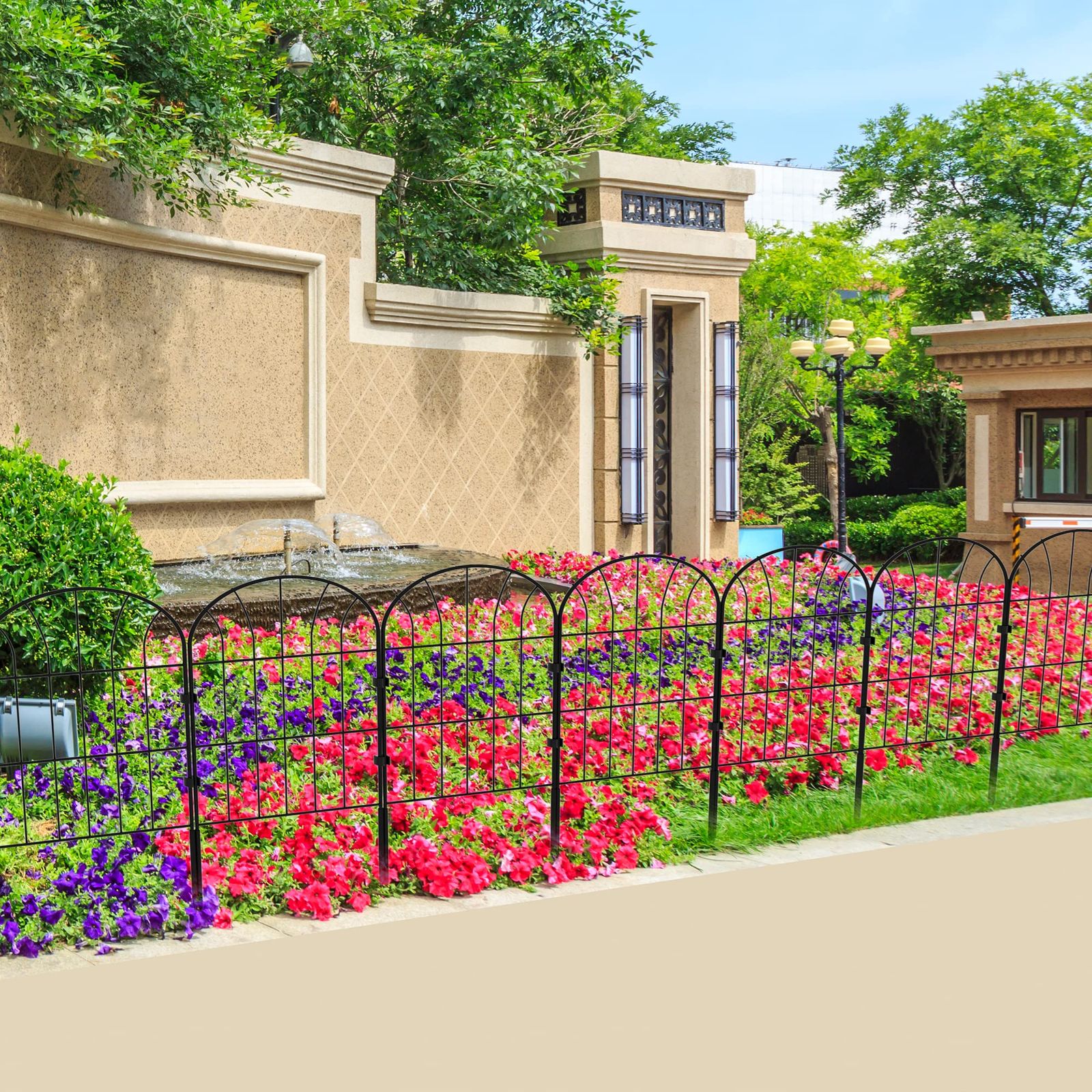 MITOUER ガーデンフェンス 25枚セット アイアンフェンス ブラック 防錆 植物や花を保護 花壇 菜園 柵 塀 庭 犬 ガーデン 仕切り簡単設置 高さ0.6m×長さ0.32m 全長8m 日本語説明書付き MARWIL-DEMENAGEMENTS_CH