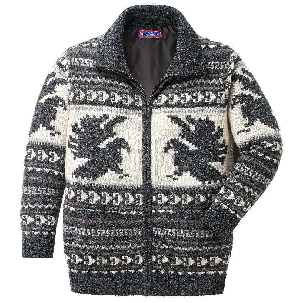 Size M_Color グレー アルパカ混 カーディガン グレー Mサイズ 保温性 コンドル ジッパータイプ 防寒 軽量 カジュアル 暖かい アウター ジャンパー 40937-M