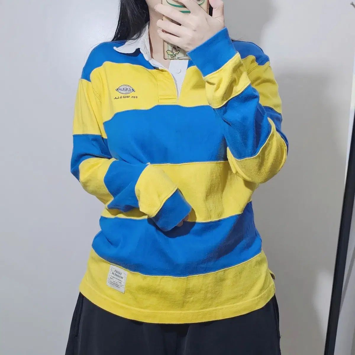 Dickies(ディッキーズ) 黄色 青 ラグビー t シャツ カラーTシャツ ポロシャツ