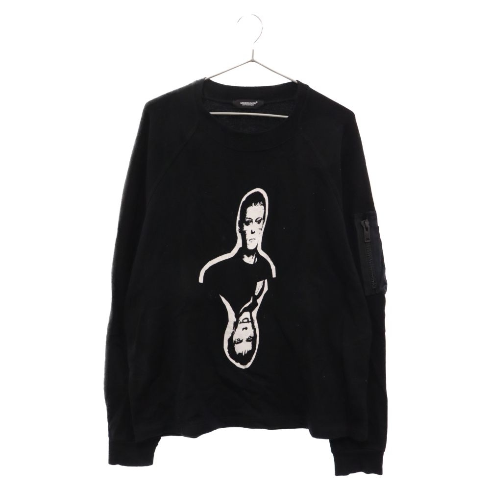 UNDERCOVER (アンダーカバー) 19SS ARM POCKET MAN VLADS SWEAT SHIRTS プリント クルーネック スウェットシャツ トレーナー ブラック