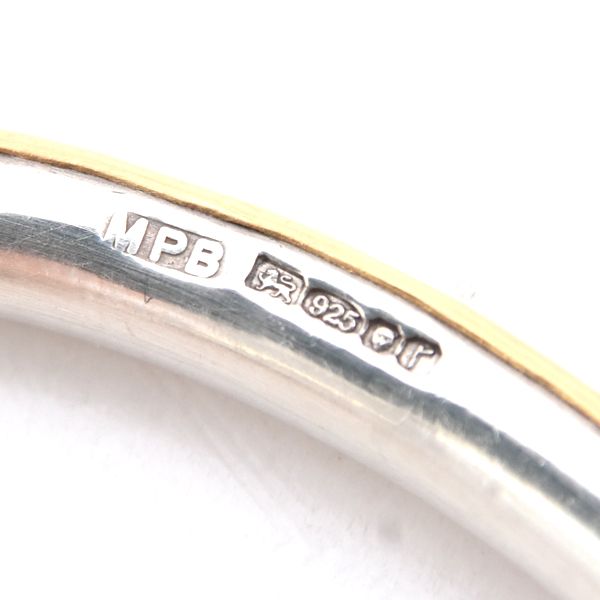 稀少 マルコムベッツ ハンマリングバングル3pダイヤ SV×22k