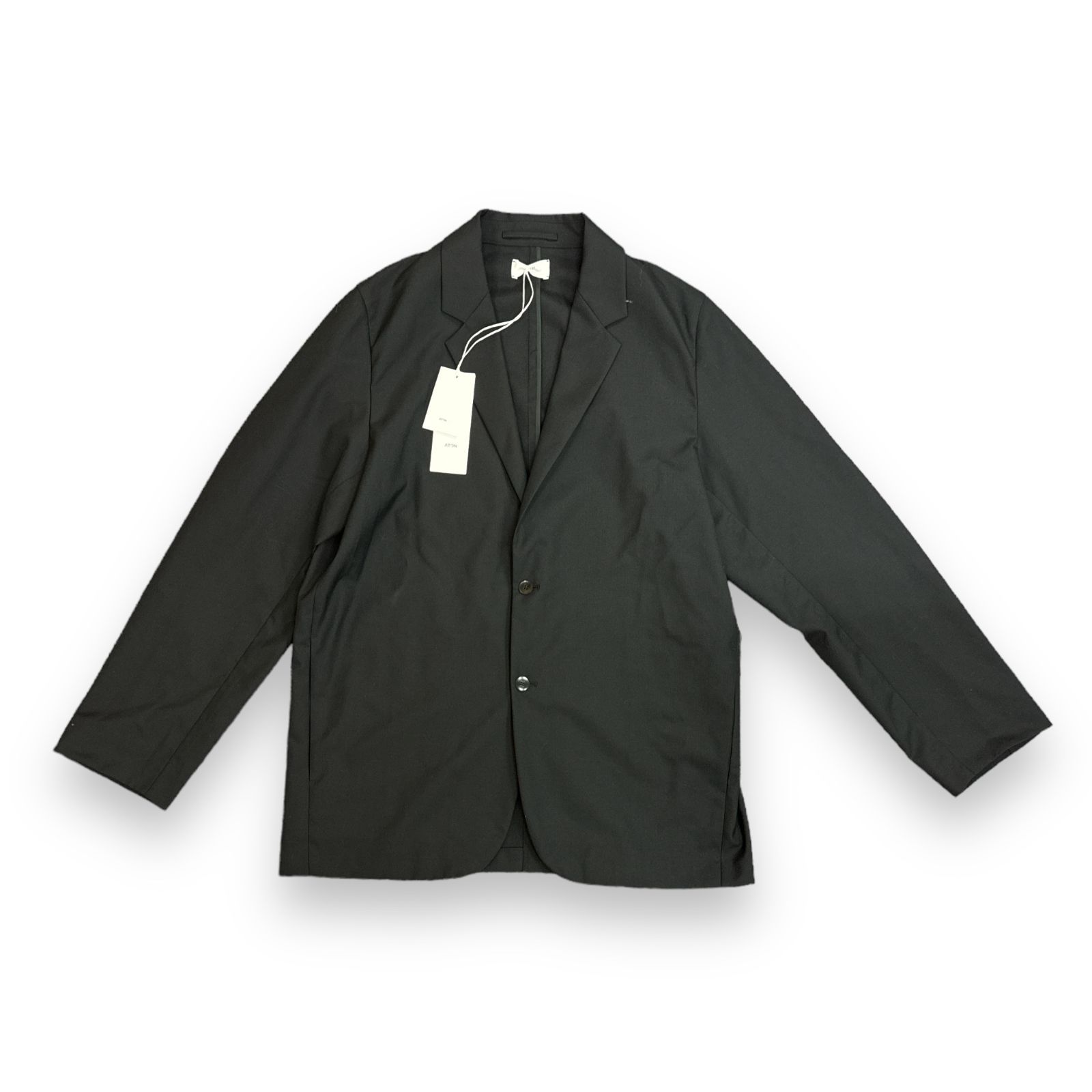 SUPER 160S DOUBLE SAXONY BALMACAAN COAT / BLACK | ATON (MEN