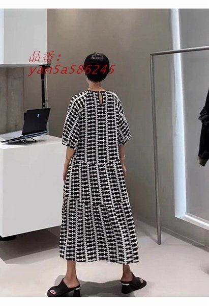 半袖 プリントワンピース