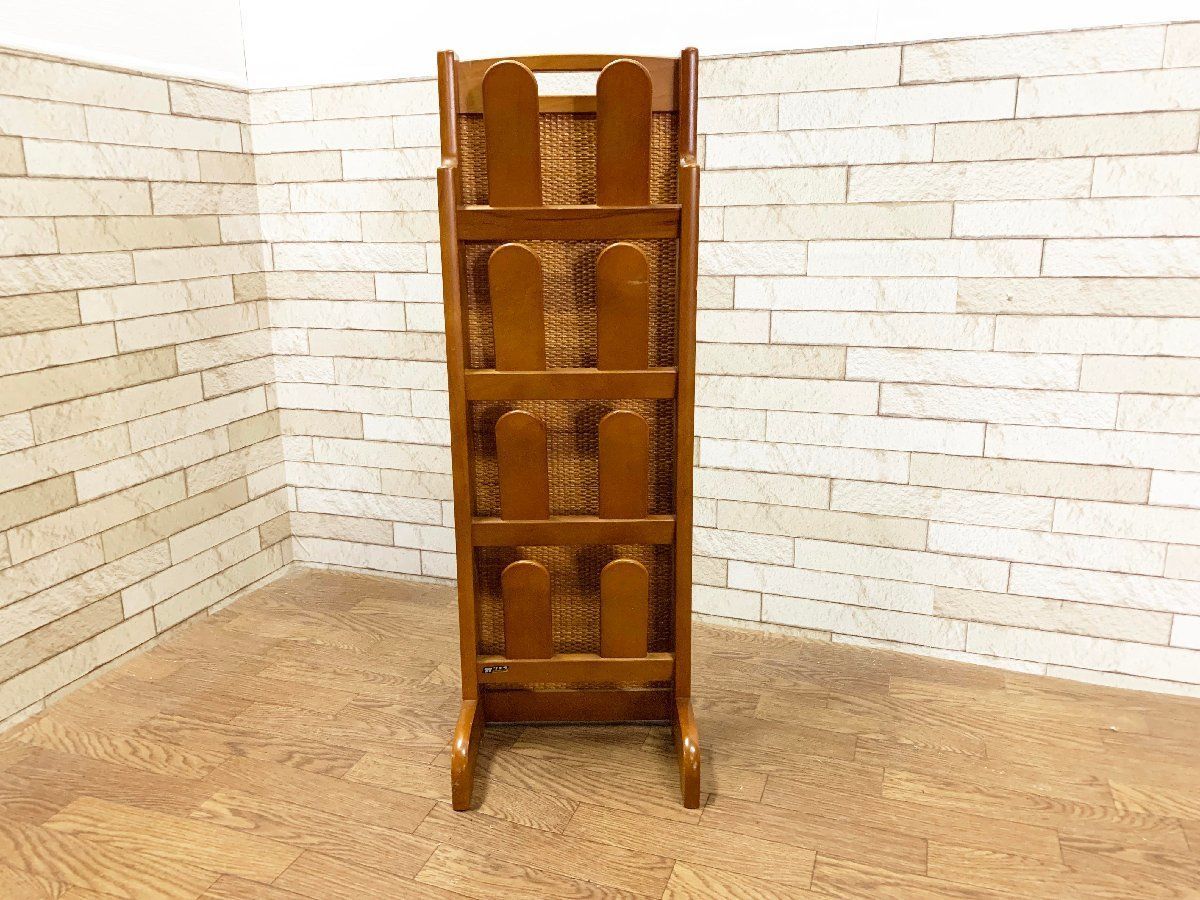 カリモク 天然木 4段 スリッパラック スタンド スリッパ立て 玄関収納