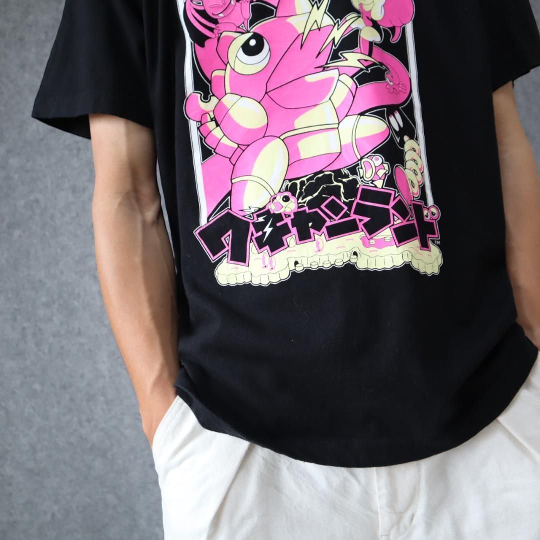 ワギャンランド】メッサストア コラボ BIGプリント 黒 ピンク T