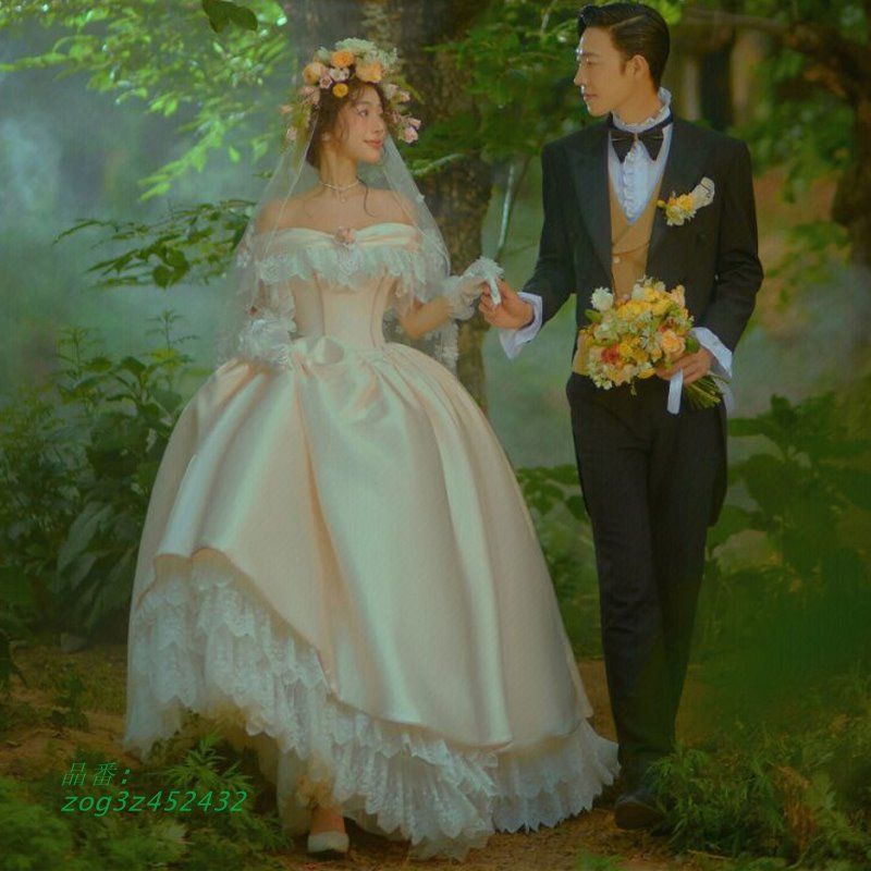 ウェディングドレス ウエディングドレス 二次会 結婚式 前撮り ブライダル ロングドレス プリンセスラインドレス プリンセスドレス 花嫁 zog3z452432