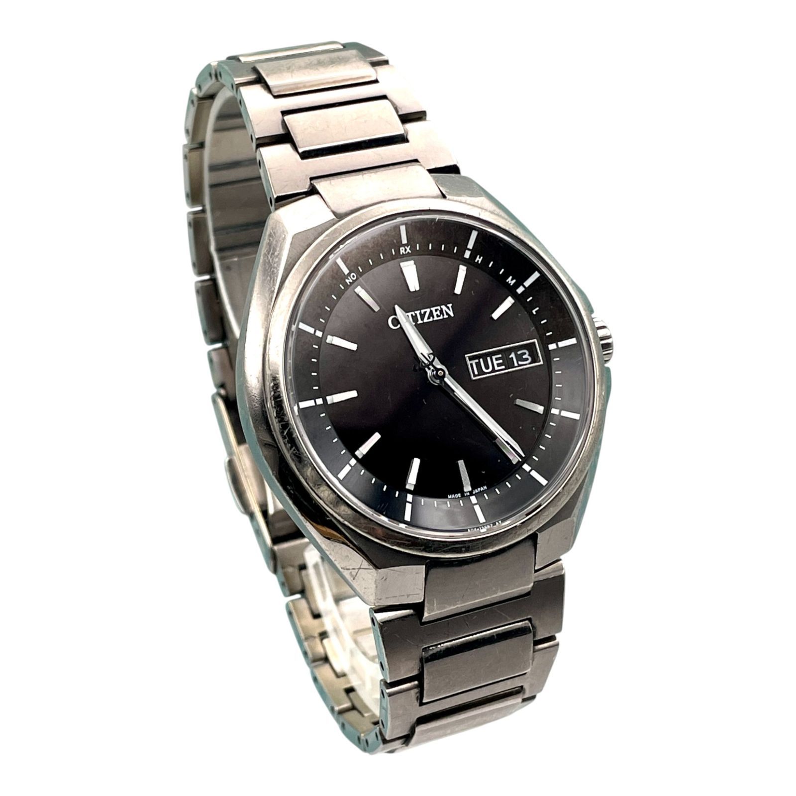 CITIZEN シチズン H100-R007556 エコドライブ ソーラー メンズ腕時計 電波時計 シルバー デイト表示 ビジネスモデル 5270-11-254