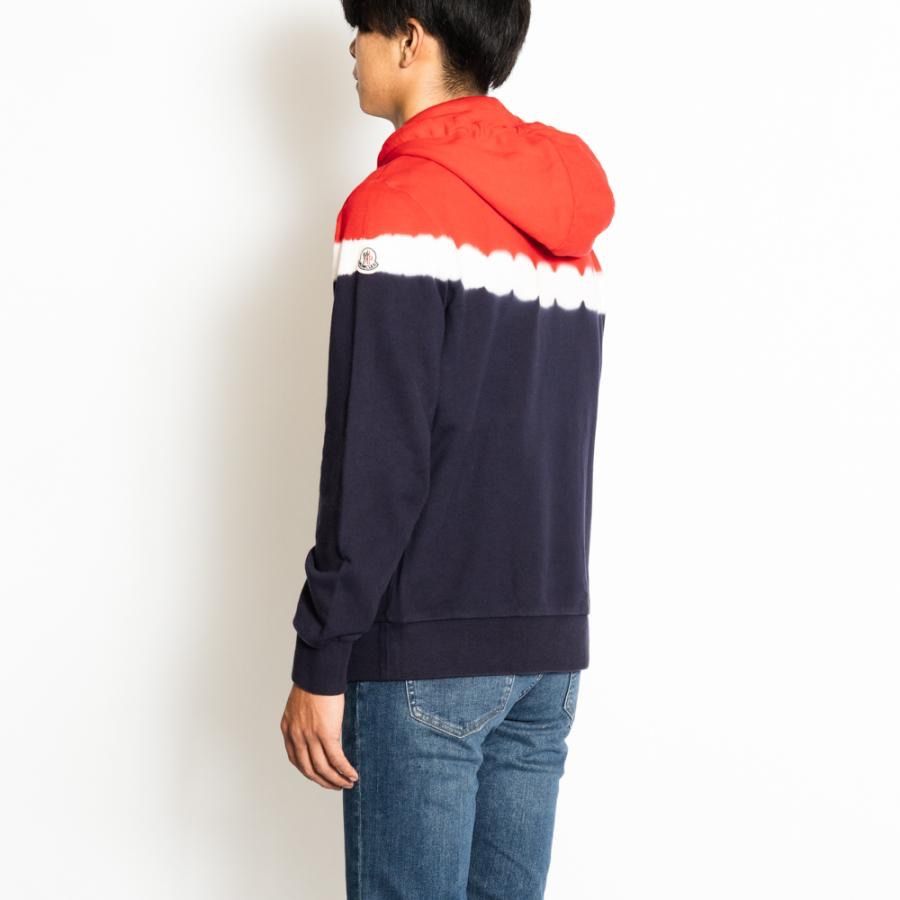 モンクレール Moncler パーカー コットン タイダイ トリコロール S/M