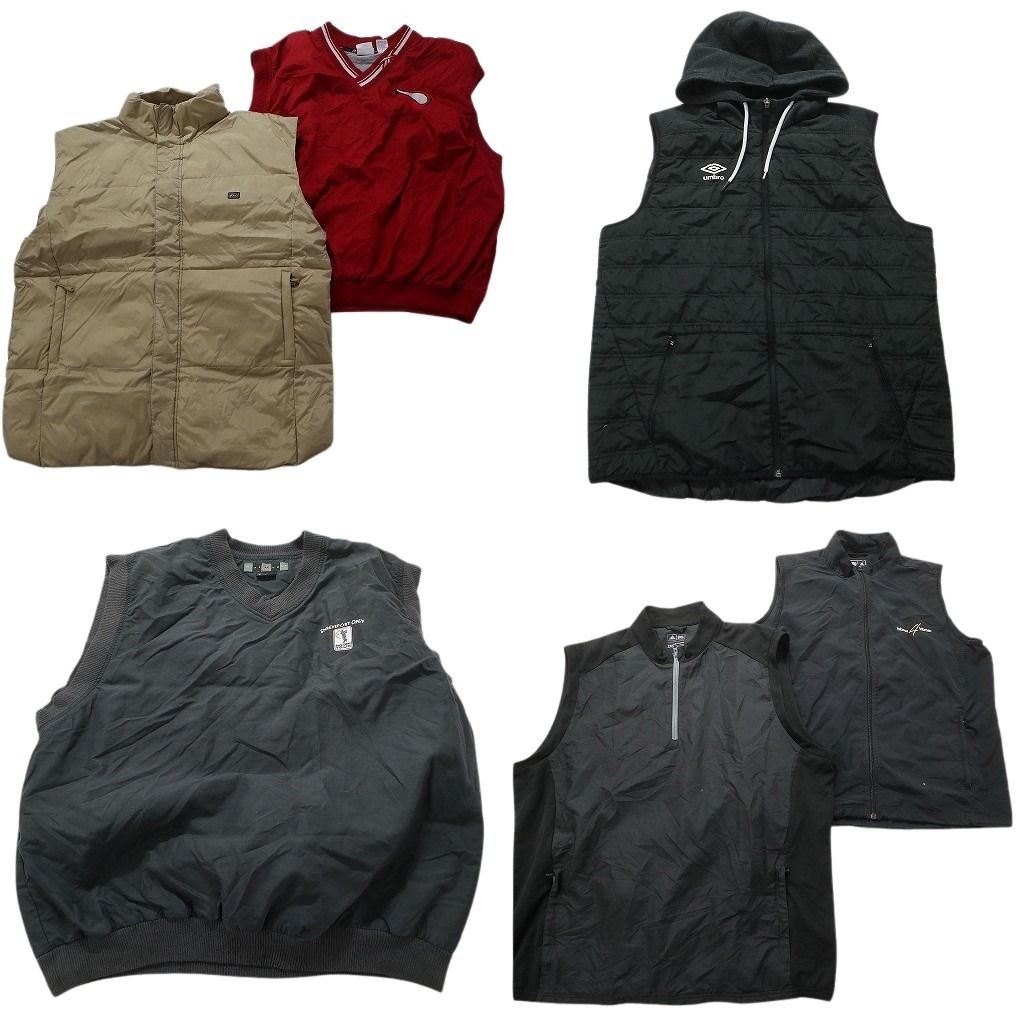 古着卸 まとめ売り スポーツブランドMIX ベスト ジャケット 6枚セット (メンズ XL /2XL ) リーボック  アシックス ナイキ アンブロ MX1610