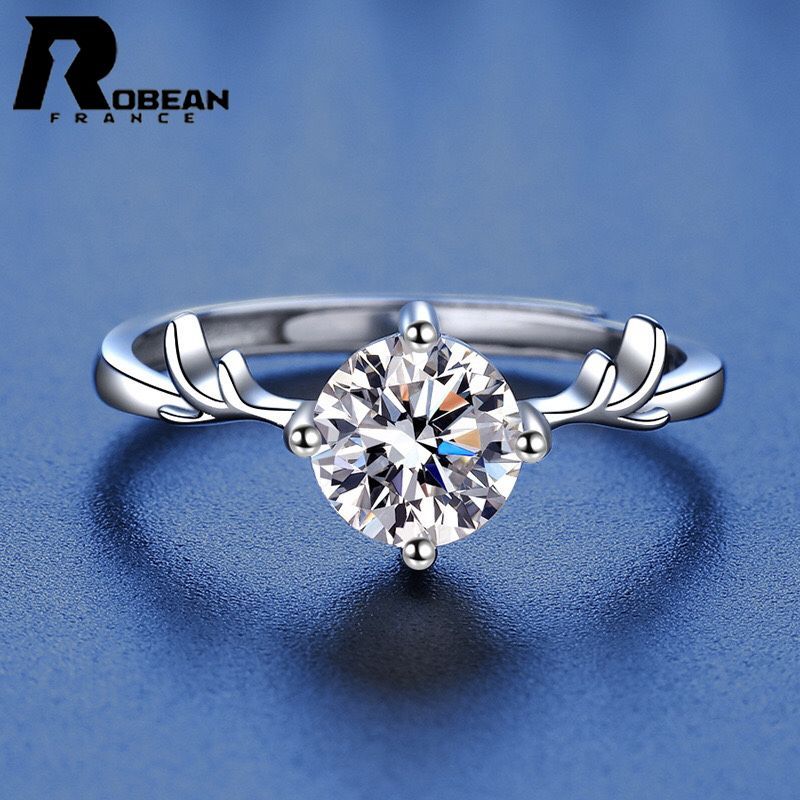 EU製定価8万円ROBEAN人工ダイヤモンドリング925シルバ合成ダイヤモンド 上品 EU製 ☆ROBEAN・人工ダイヤモンド・リング☆s925 シルバー 合成