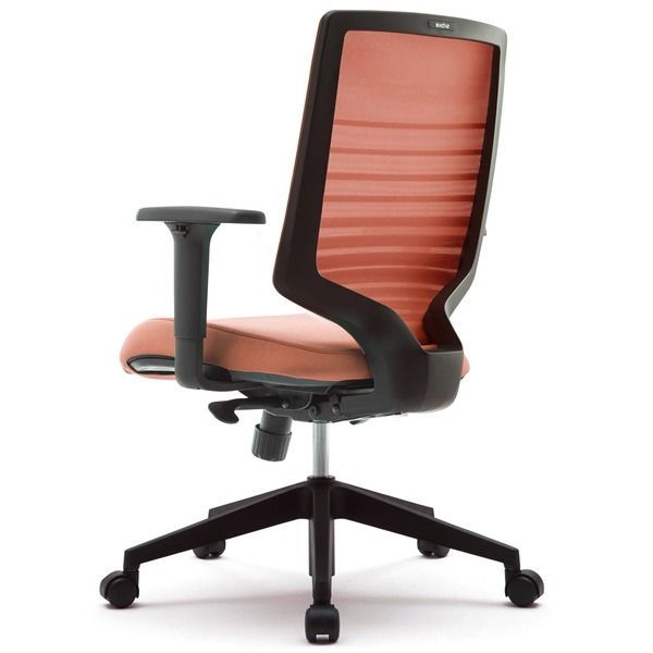 オフィスチェア デスクチェア 約幅658mm オレンジ 可動肘付き