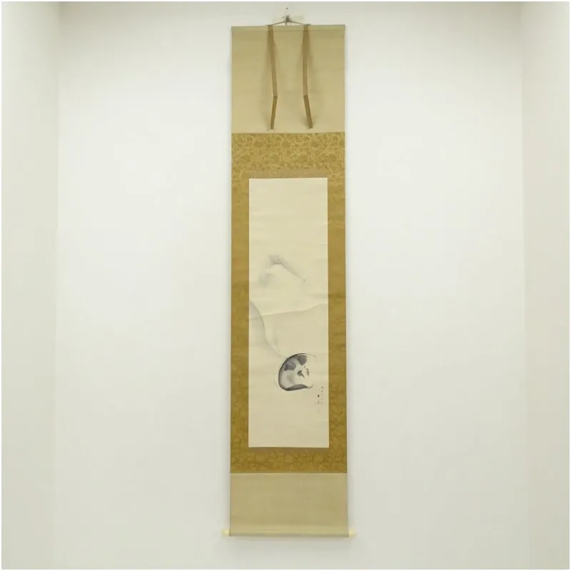 川端玉章◇絹本◇合箱◇掛軸 v10219 川端玉章 山村暮雪