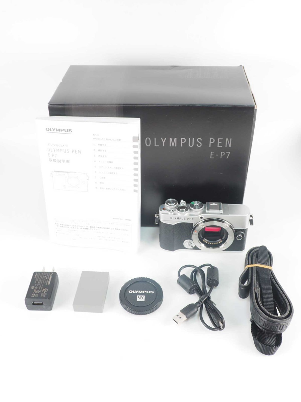 オリンパス Olympus Pen E P 7 20 3 MP mirrorless Digital Camera Body Silver 元箱 Z 5480 A