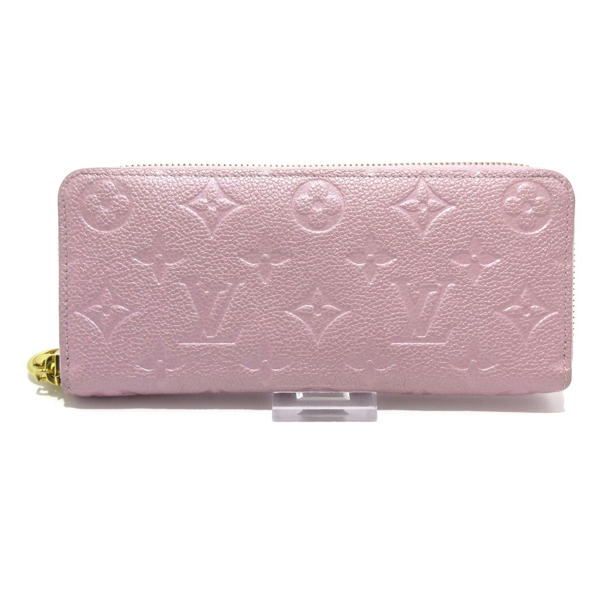 LOUIS VUITTON ルイヴィトン 長財布 モノグラム アンプラント ポルトフォイユクレマンス M82173 メタリックピンク レザー 牛革