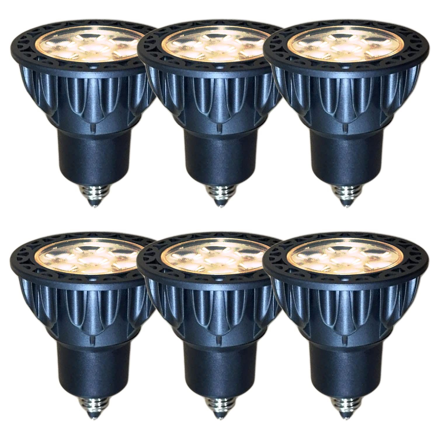 【在庫処分】調光器対応 ダイクロ型40W～50W相当 中角30度 5W ダクトレールLEDスポットライト ブラック 密閉器具対応 (2700K電球色相当 E11 E11口金 LEDハロゲン電球 調光 (本体黒) FWAYTECH 6個)