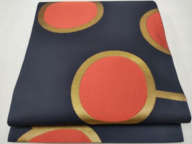 平和屋着物●織物一筋名門 織悦 全通柄 本袋帯 吉祥丸文 金糸 正絹 逸品 CAAW4793hy