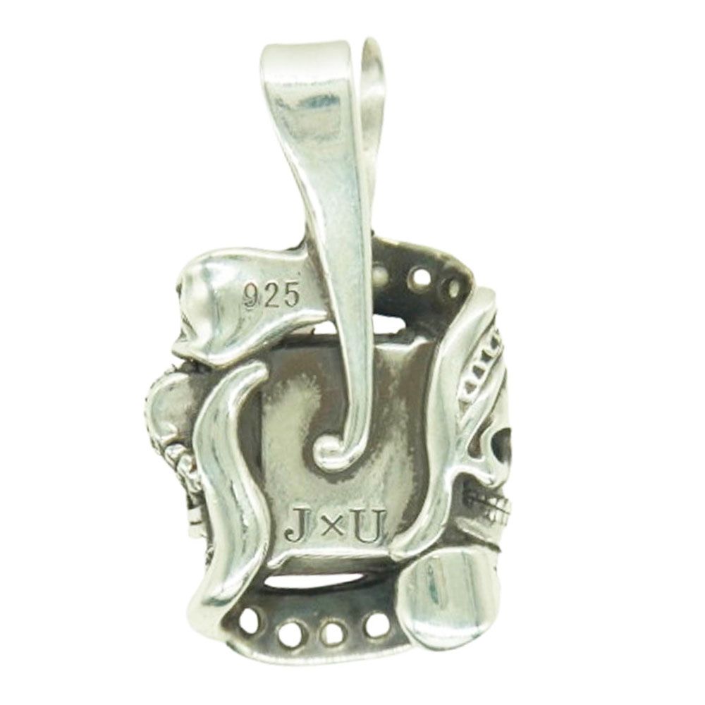 Justin Davis ジャスティンデイビス SPJ553 J×U GLAM ROX グラムロックス スカル ストーン ペンダントトップ SYNTHEIC RUBY シルバー系