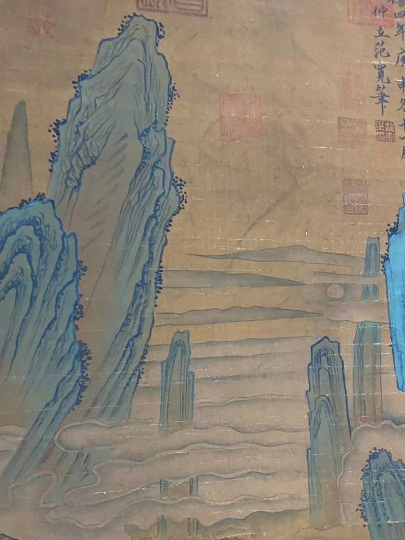 中国古美術.精品三尺中堂画.宋.範寛山水画.手描きの作品.材質