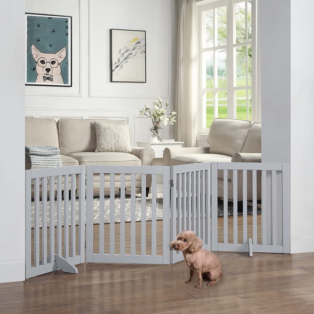 数量限定】木製犬用ゲート、折り式バリア、ペット用家具フェンス