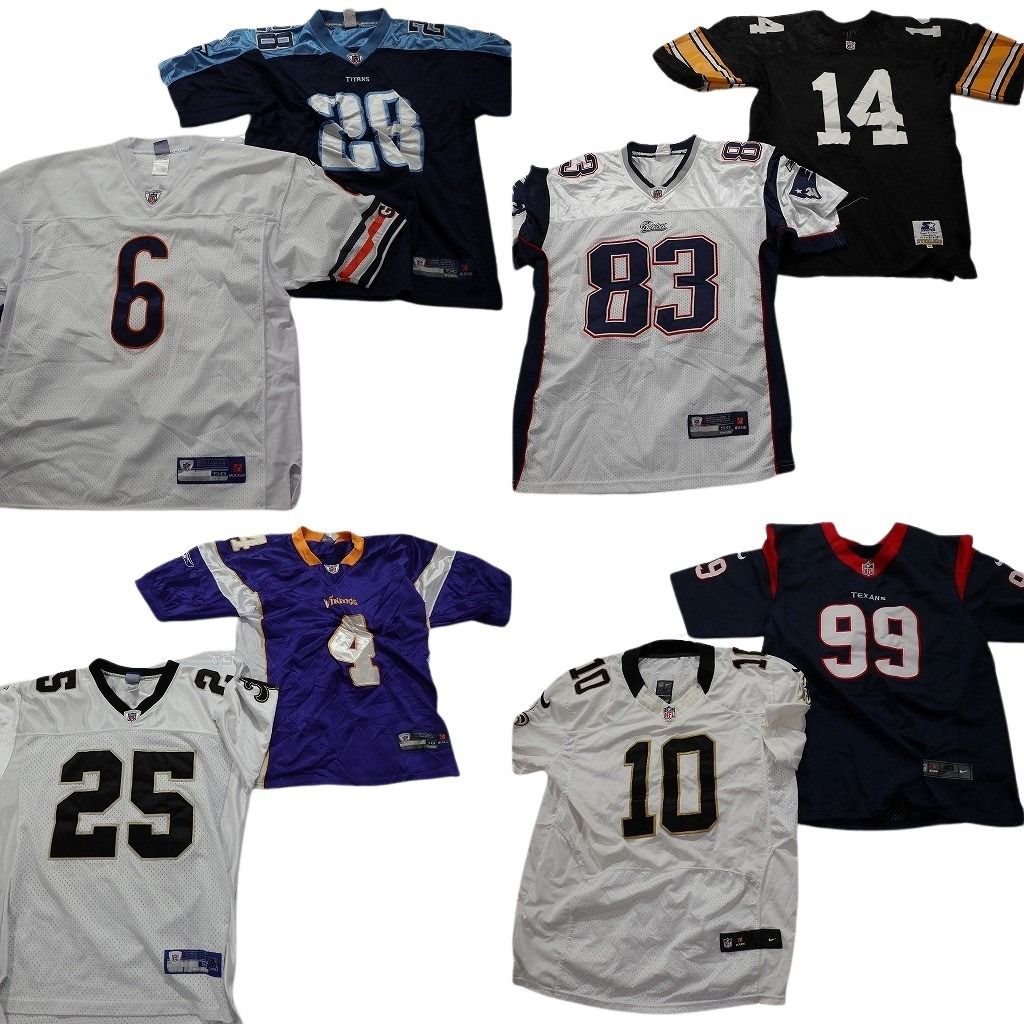 古着卸 NFL ゲームシャツ ユニフォーム 8枚セット メンズ 48 |50 ナイキ タイタンズ ペイトリオッツ 古着 NA6146